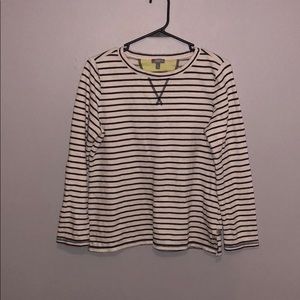 Talbots Women’s White with Navy Blue Strips